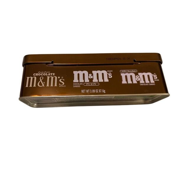 M&Ms Empty Collectible Tin Storage Container Brown - Picture 2 of 13